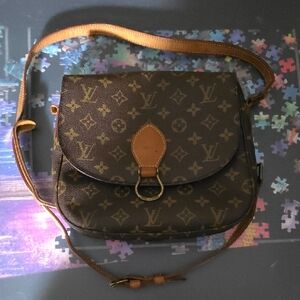 Louis Vuitton Brown Monogram Canvas Crossbody with Tan Leather Trim